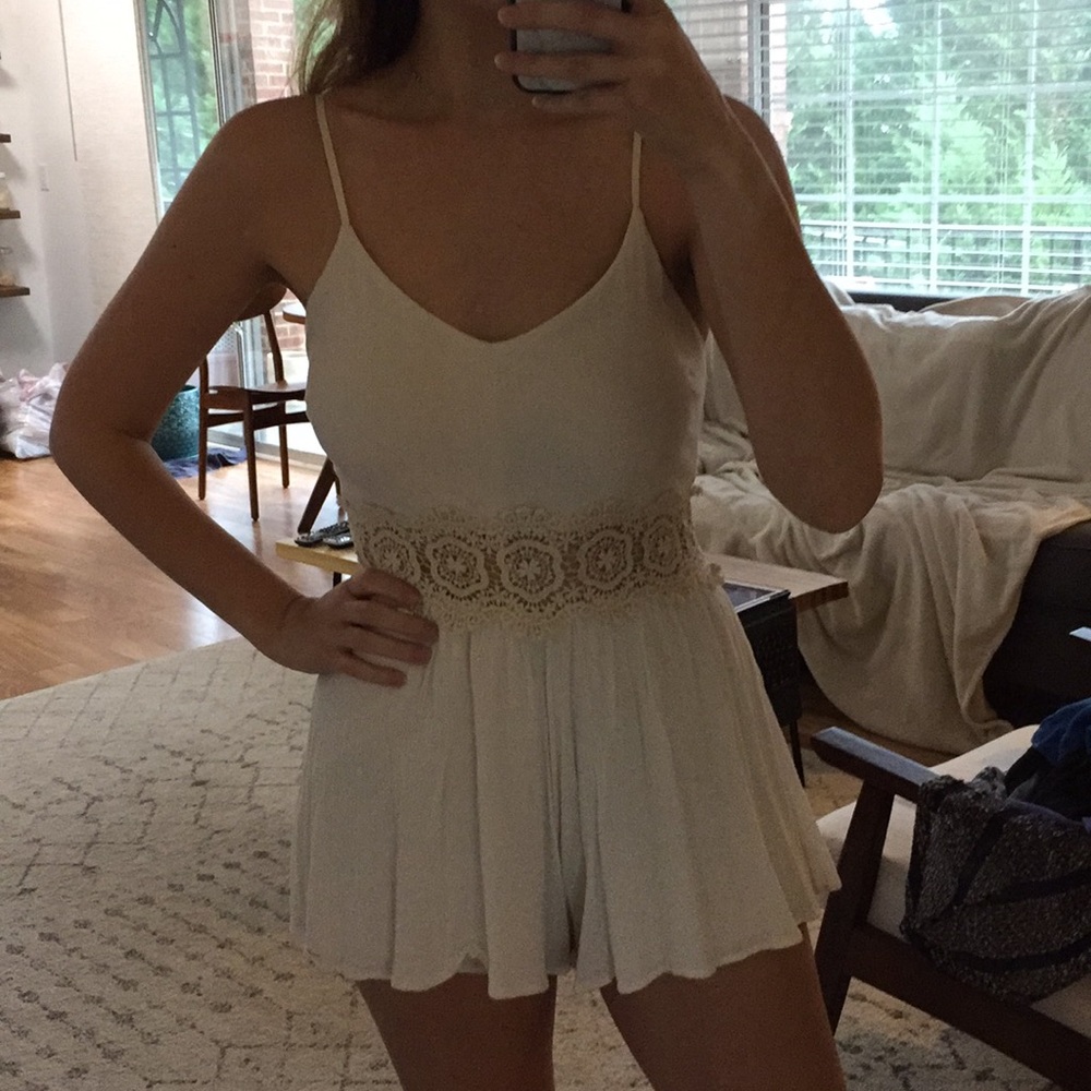 Sage white romper.